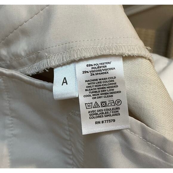 Classic Tailored Ann Taylor Straight Leg High-Rise Pleated Pants Cream SZ 14 NWT - Picture 9 of 10